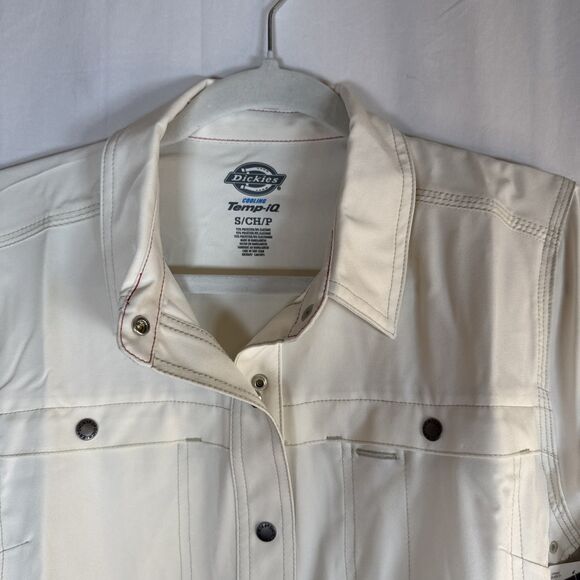 Dickies Women’s Cooling Utility Shirt Temp-iQ Long Sleeve Small Beige Snap NWT - Picture 7 of 16